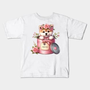 Valentine Akita Dog For You Kids T-Shirt